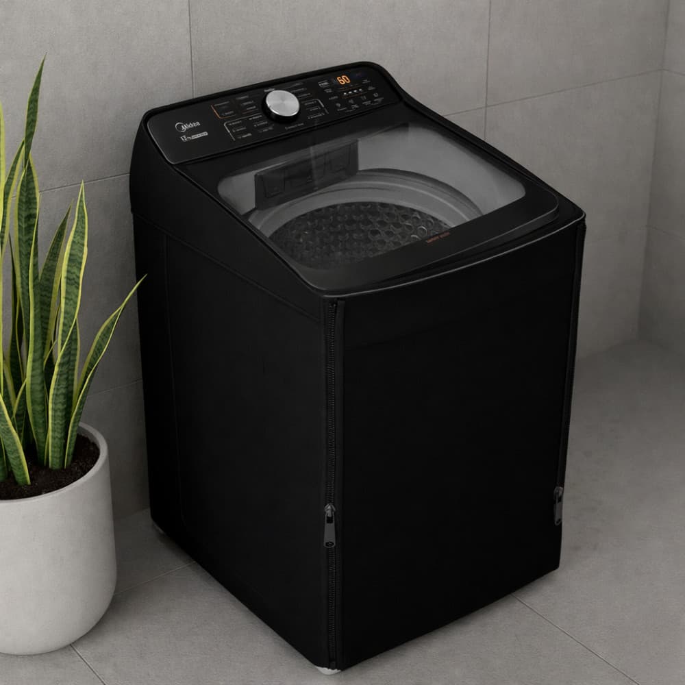 Capa Protetora Maquina de Lavar Roupas Midea 13kg Wave Agitator  Com Abertura em Ziper
