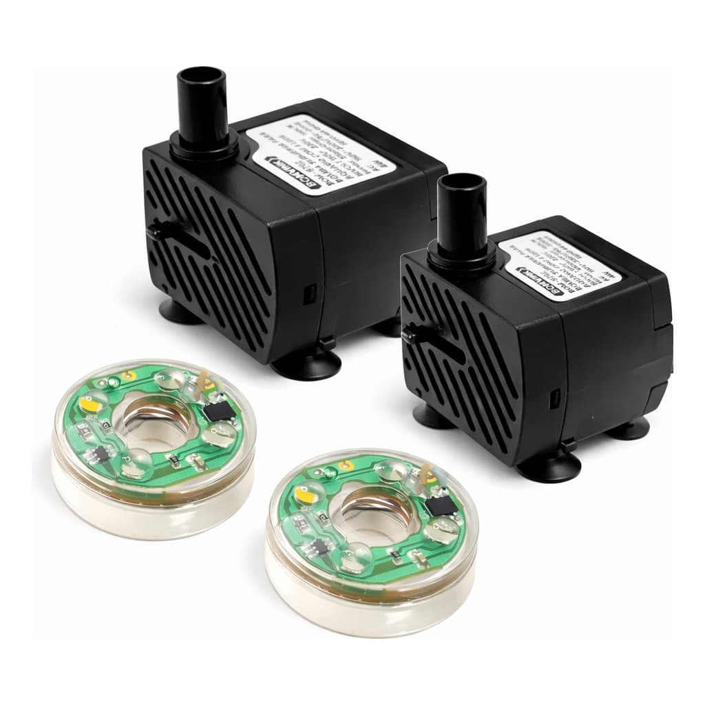Kit 2 Bomba Submersa Para Aquario Bivolt Com 4 Leds Rgb