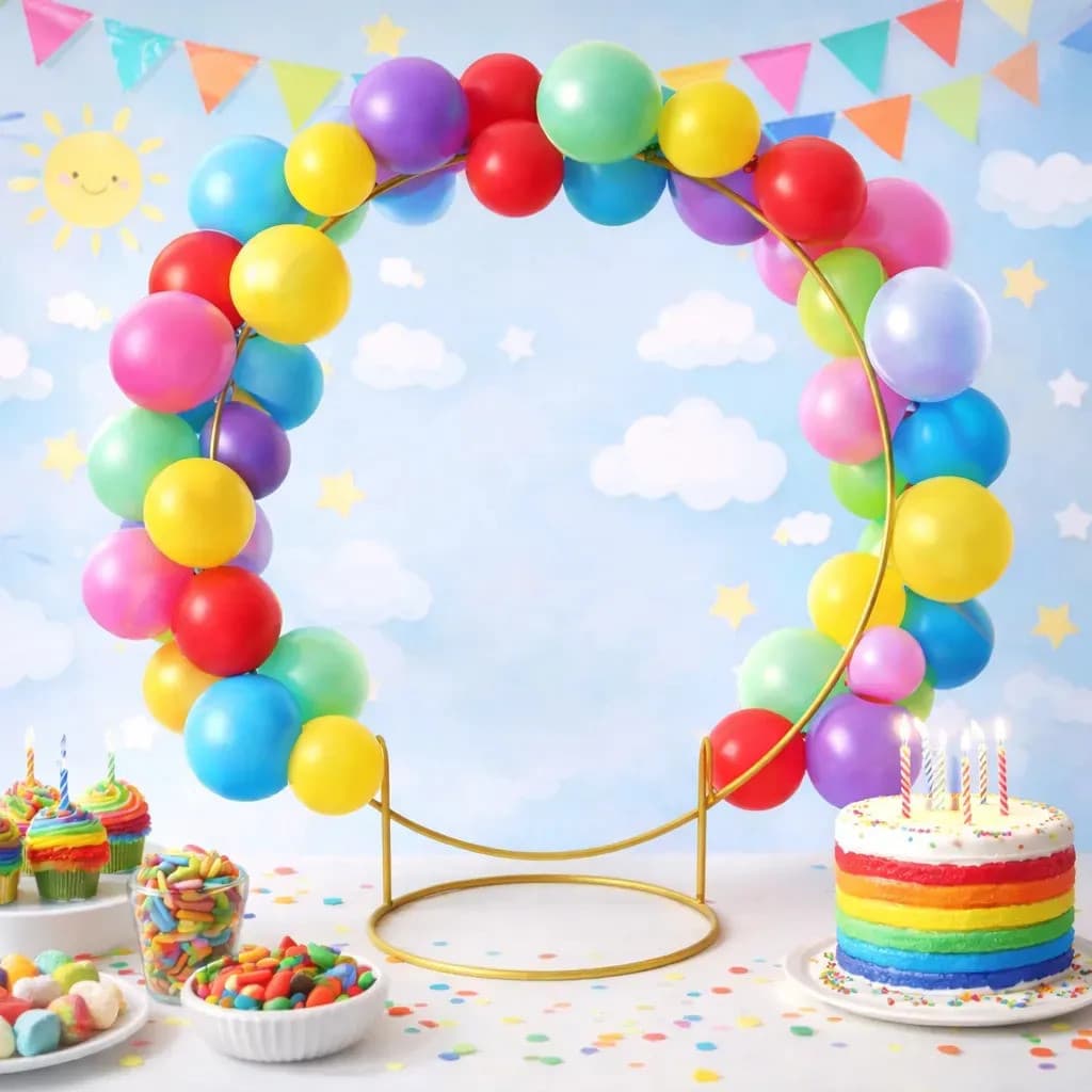 Mini Arco Redondo de 50 cm para Festa de Aniversário de Criança