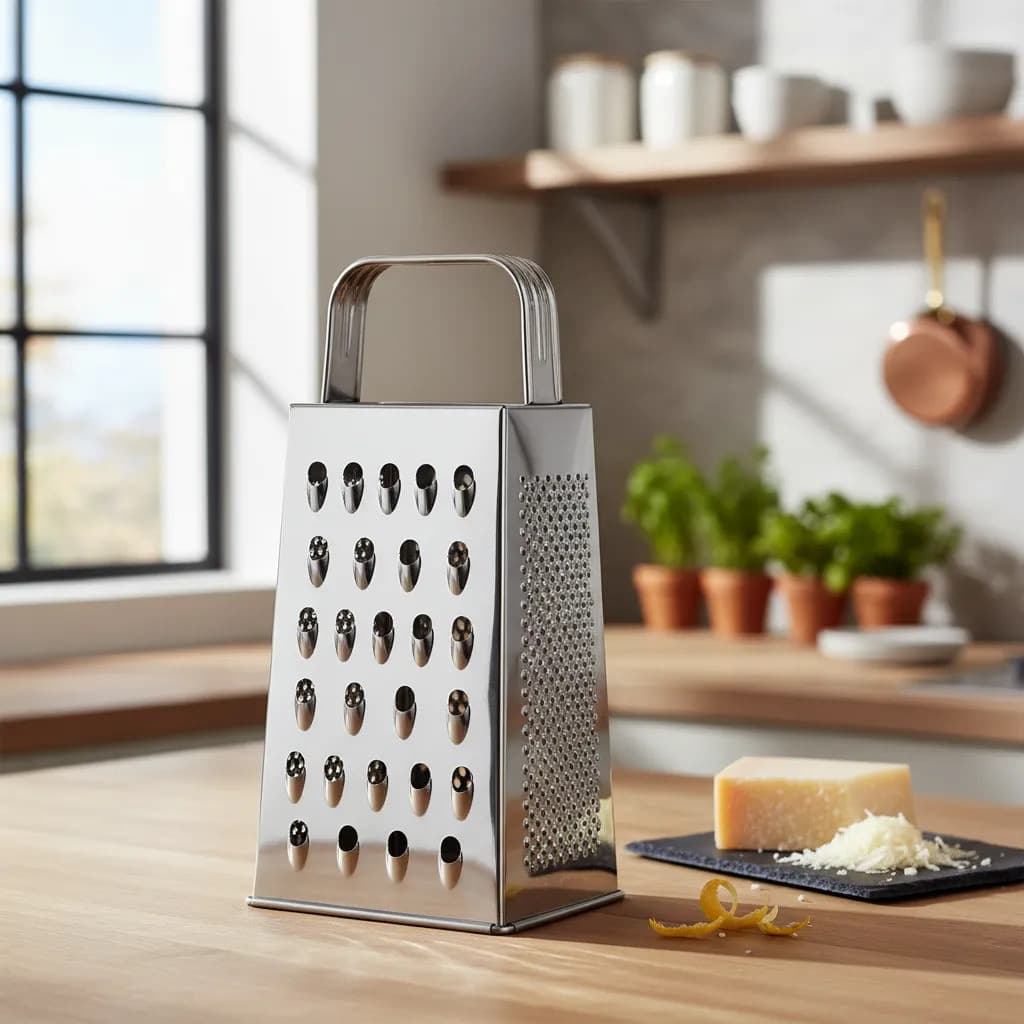 Ralador 4 Faces 23cm em Aço Inox para Queijo Legumes Frutas Chocolate com Alça Ergonômica Prático e Durável