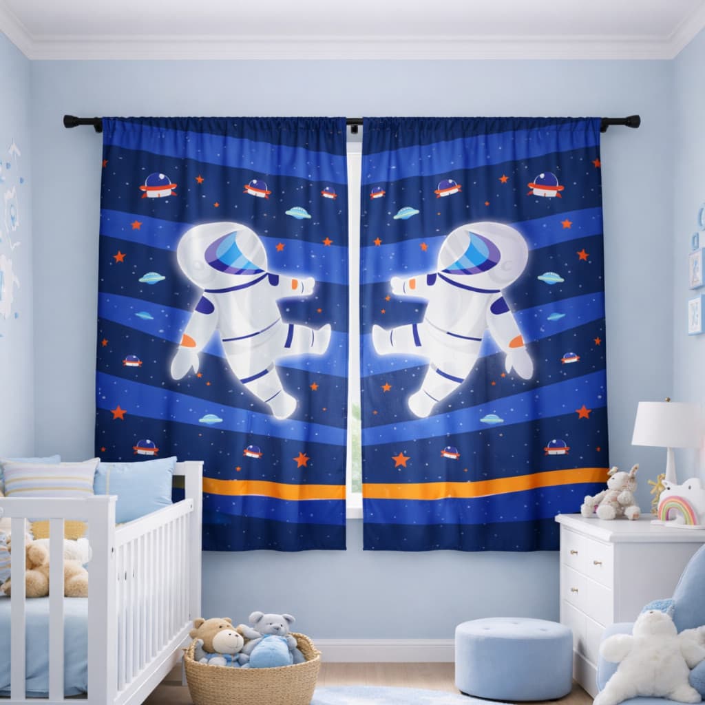 Cortina Estampada Infantil Menino Menina 2.10 x 1.40m Quarto Criança Bebê