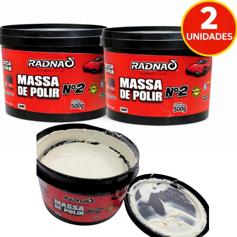 Kit 2 Massa Para Polir N2 Tira Riscos Da Brilho e Tira Manchas Profissional Radnaq