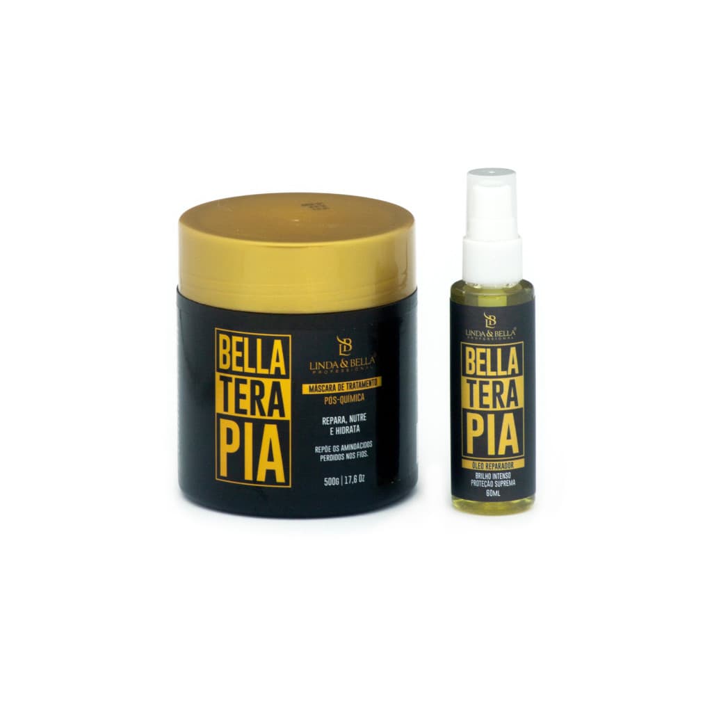 Kit  Máscara Pós Química BellaTerapia + Óleo 60ml - Original - Linda&Bella