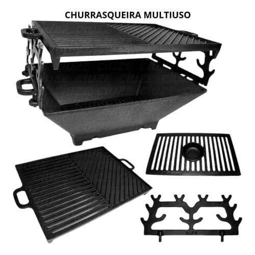 Churrasqueira Multiuso Completa Gengis Khan Retangular Alfa