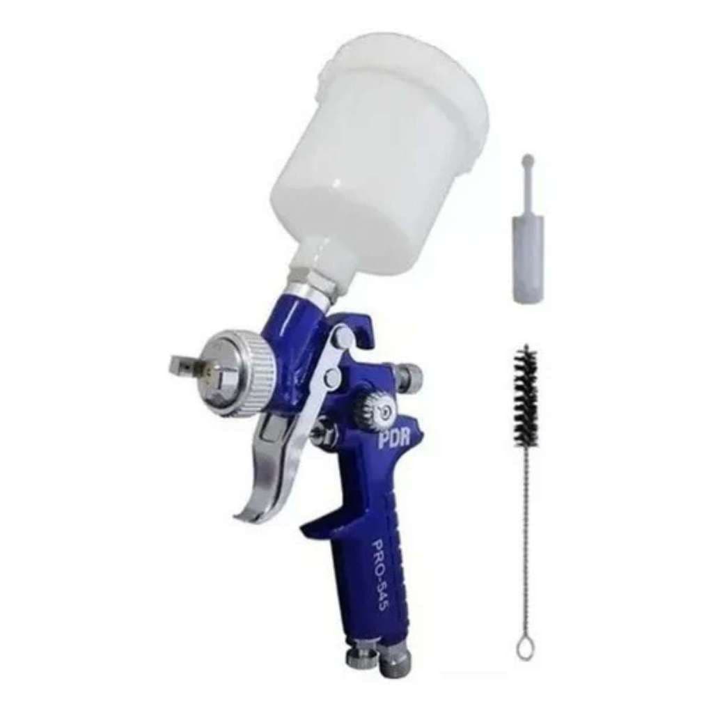 Pistola De Pintura Gravidade Mini Hvlp 125ml 1.0mm Pro-545 Cor Azul