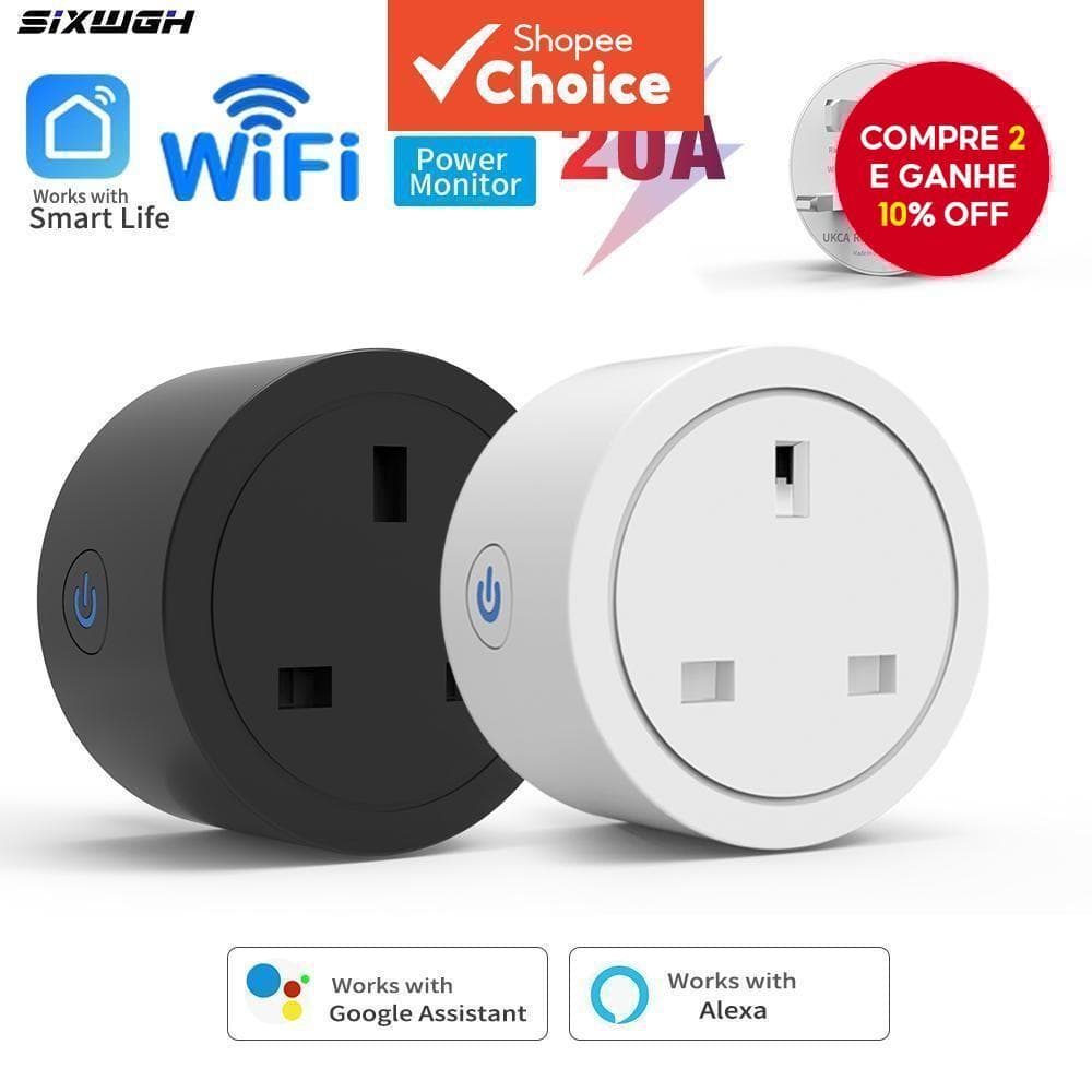 Circuitos Elétricos E Peças Para Tuya WiFi Tomada Inteligente UK Plug Timer Socket Power Monitor Funciona Com Smart Life