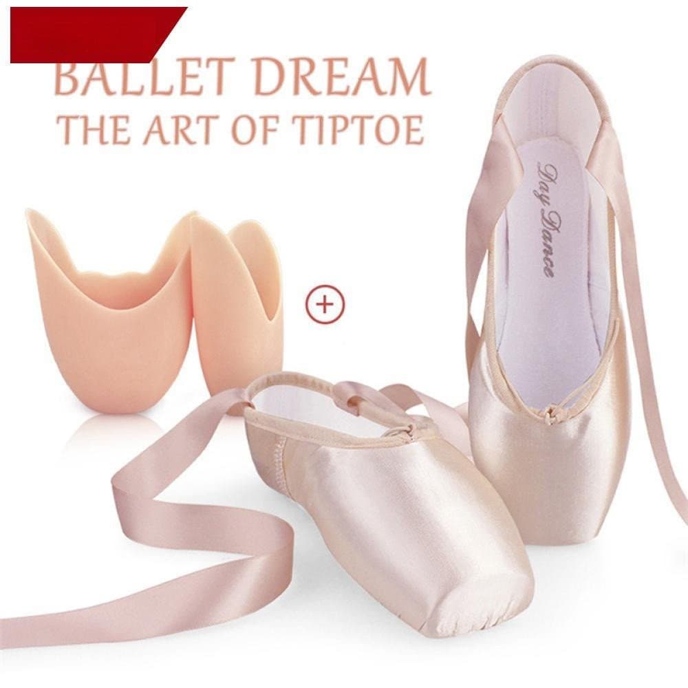 Sapatos De Ponta De Balé Para Meninas De Cetim Criança Adultoo De Com Fitaspractise