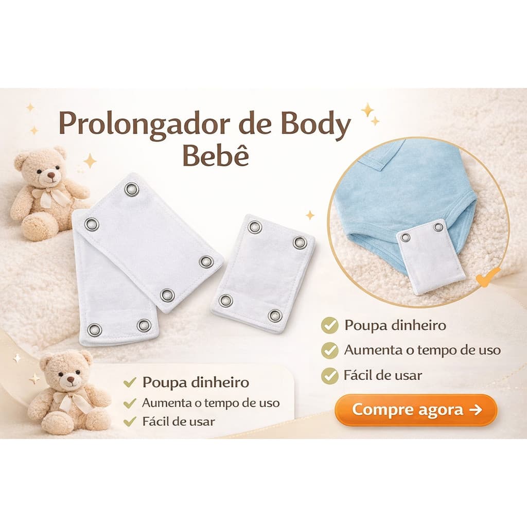 Prolongador Extensor de Body para Bebê Novos