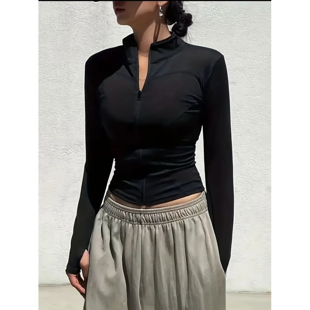 blusa manga longa gola alta academia suplex dia a dia inverno moda 2025 imperdível