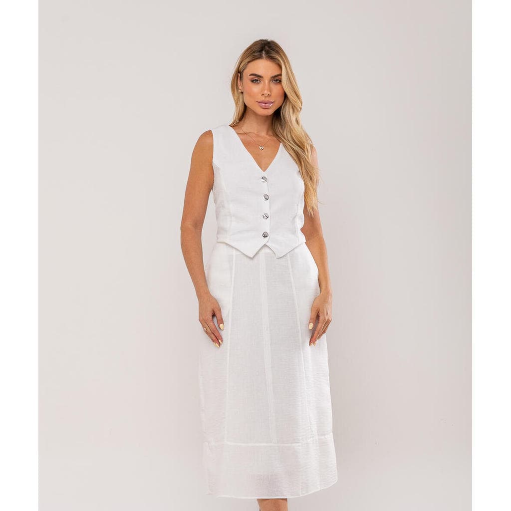 Conjunto Com Colete E Saia Midi Salvatore