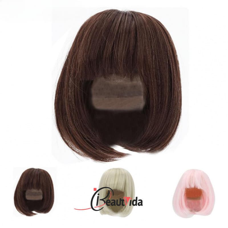 Peruca De 3 Pontos Boneca BJD Franja Reta Comprimento Do Ombro Fibra Macia , Cabelo Pequeno E Fresco De Seda super Bebê