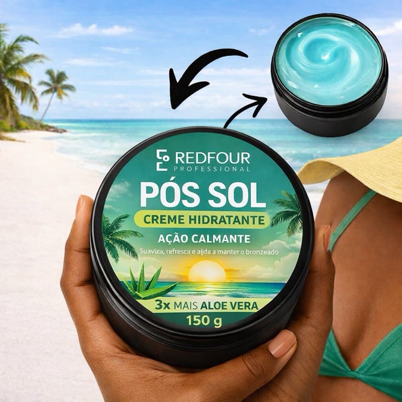 Pós Sol Hidratante Redfour Professional 150g – Ação Calmante com Aloe Vera