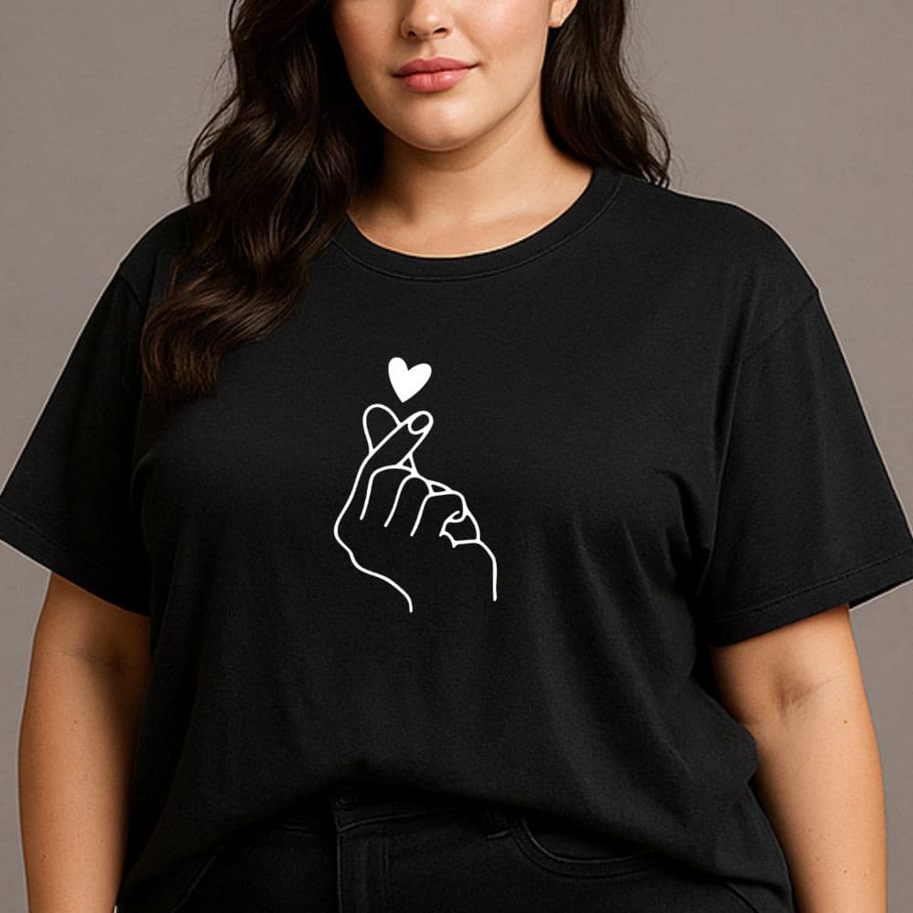 Camiseta Plus Size Feminina Mão Coreana Dorama 100%algodão