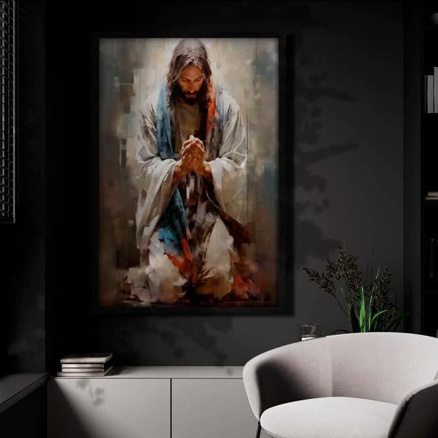 Quadro Decorativo 1 Tela Jesus em Oração.