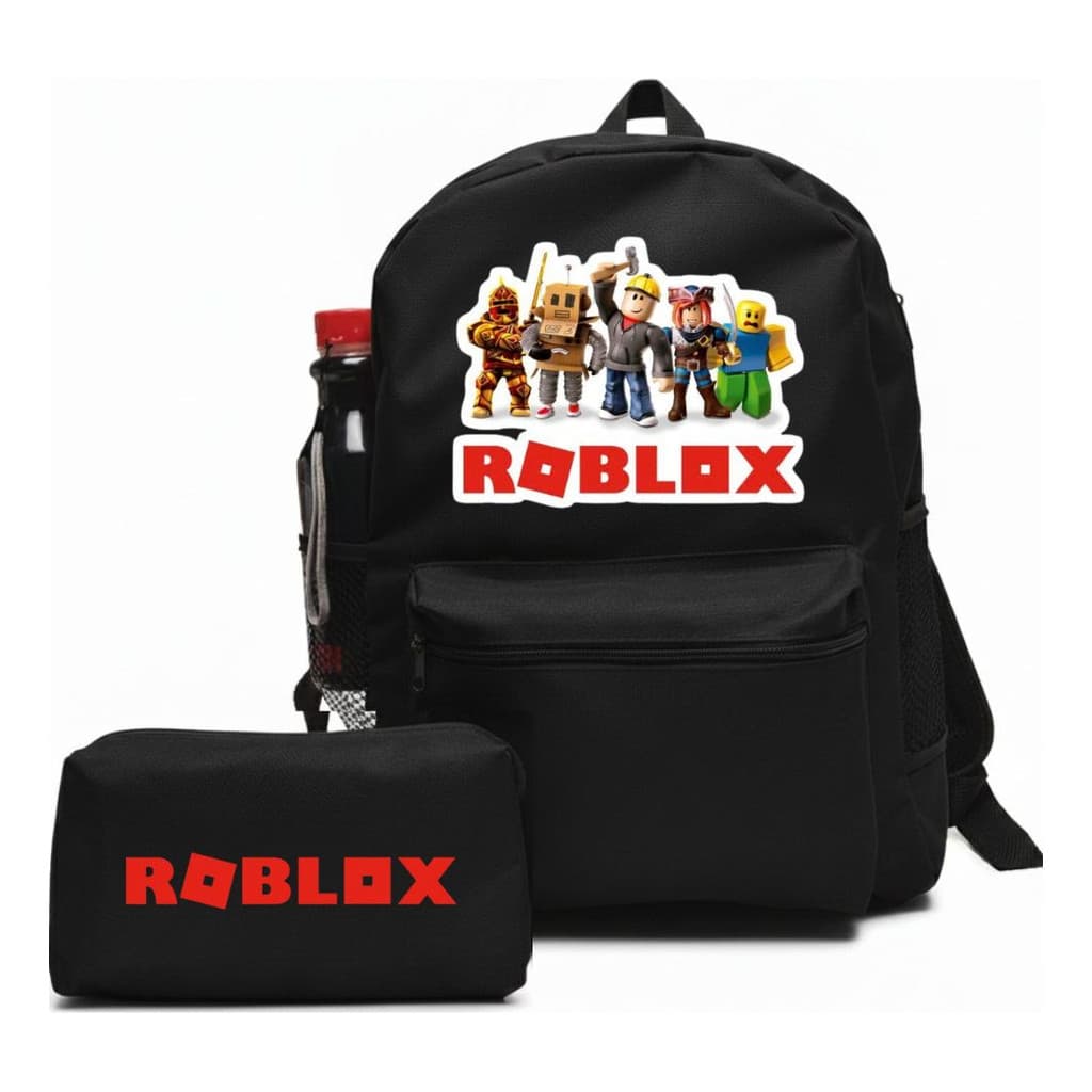 Kit Mochila E Estojo Escolar Desenho Roblox Infantil Premium