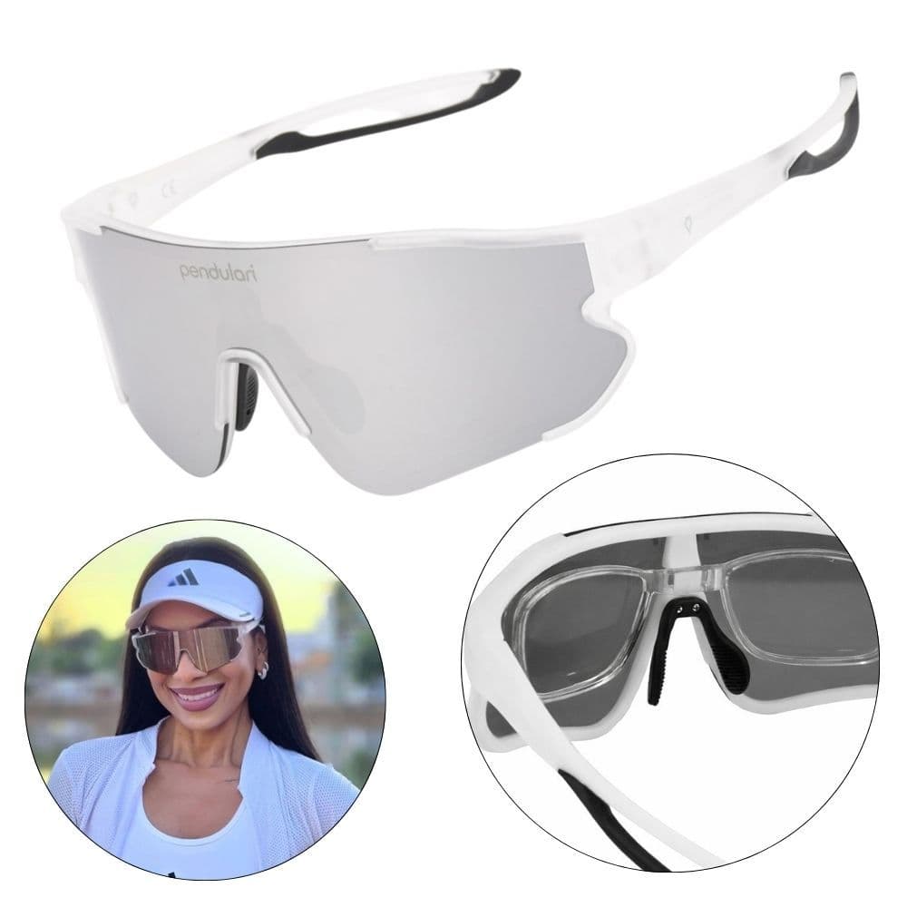 Óculos De Sol Pace Corrida Beach Ciclismo UV400 + Clip Grau