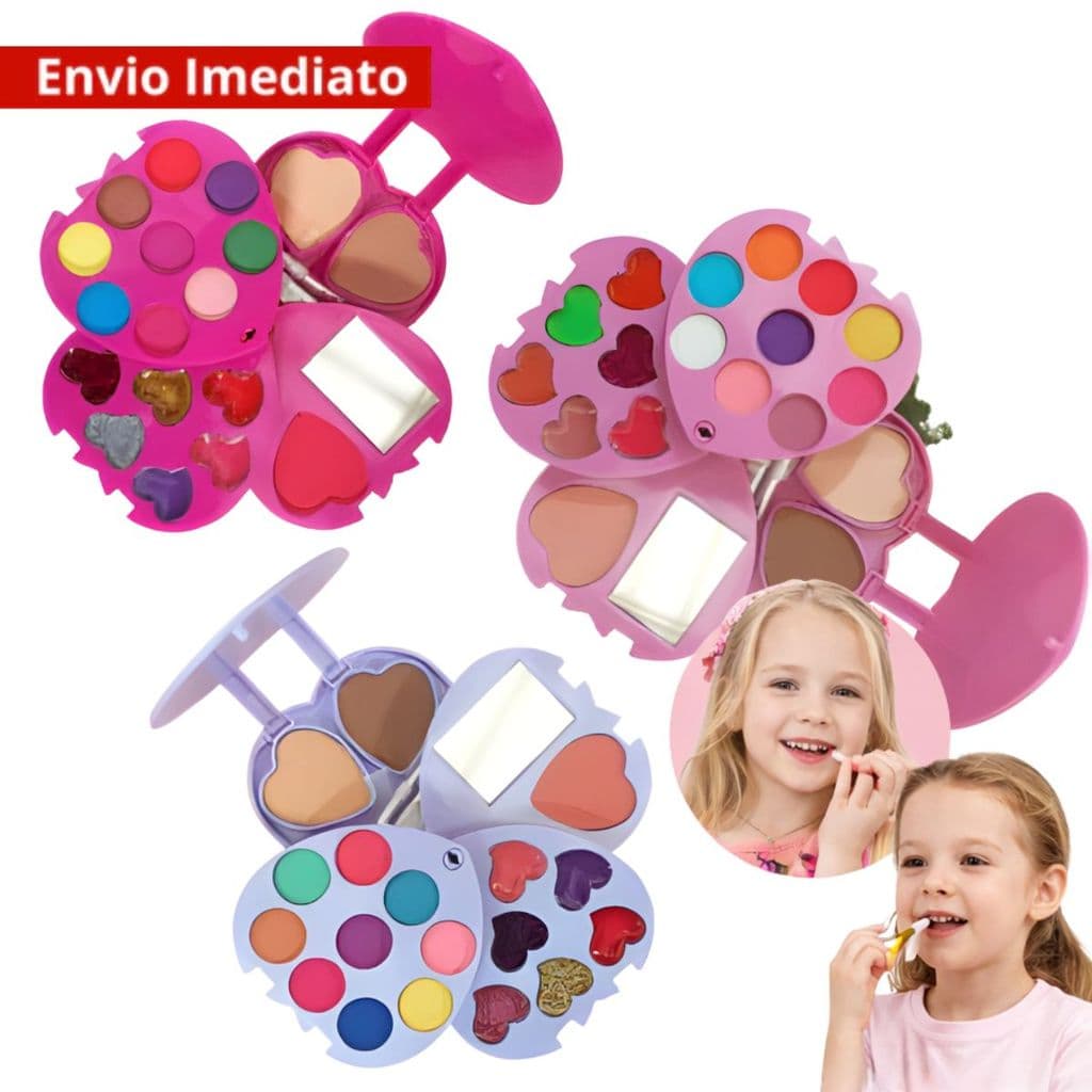 Kit Maquiagem beleza sombras blush batom Completo presente feminino seria princesa