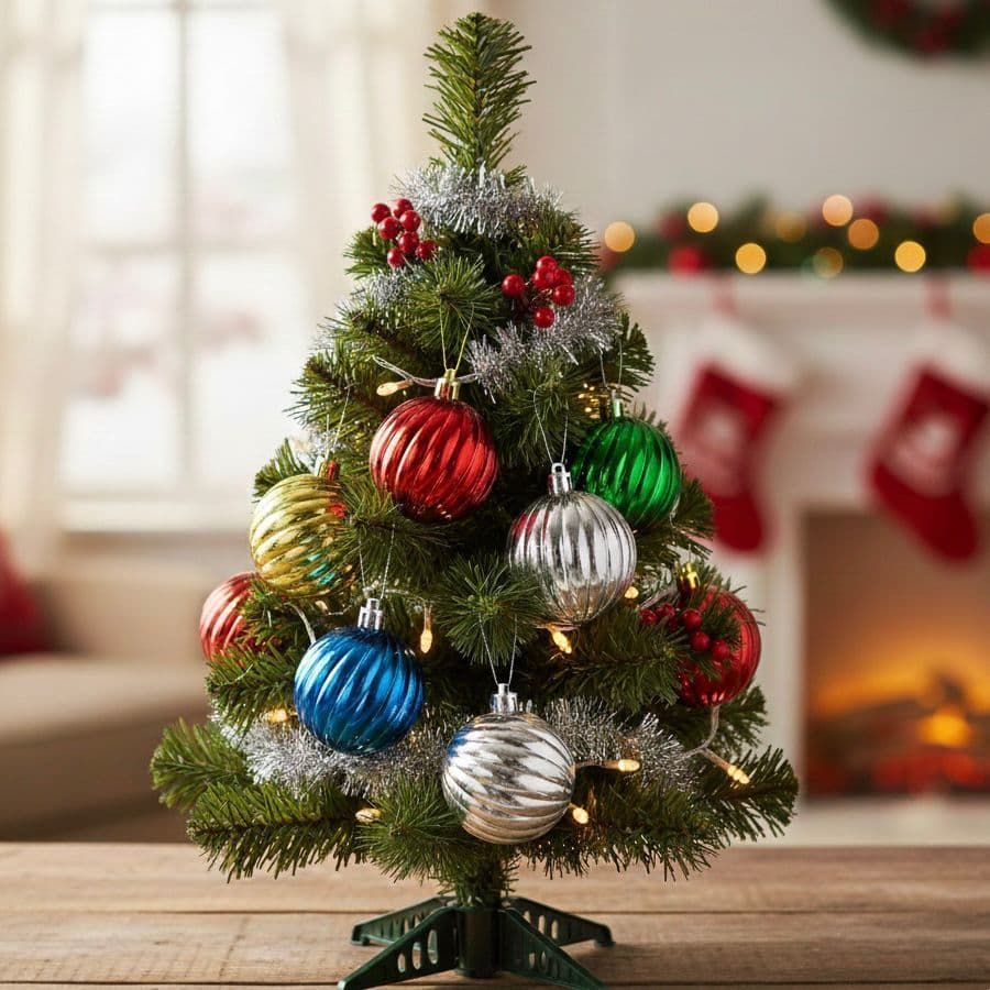 Pacote com 6 Bolinhas de Árvore de Natal 5cm Decoração Casa Enfeite Natalino Festa Ano Novo - BOLA G