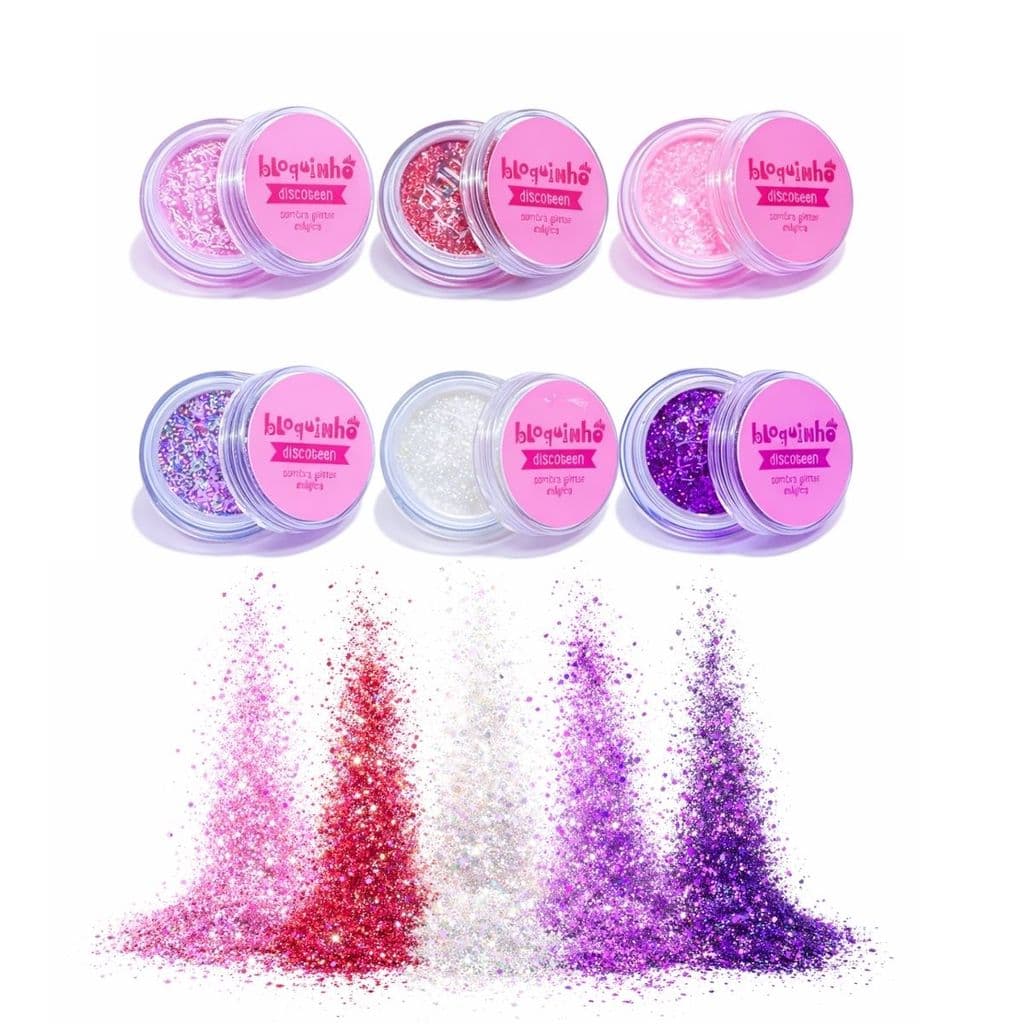Kit Glitter Solto Maquiagem Sombra Fantasia Discoteen