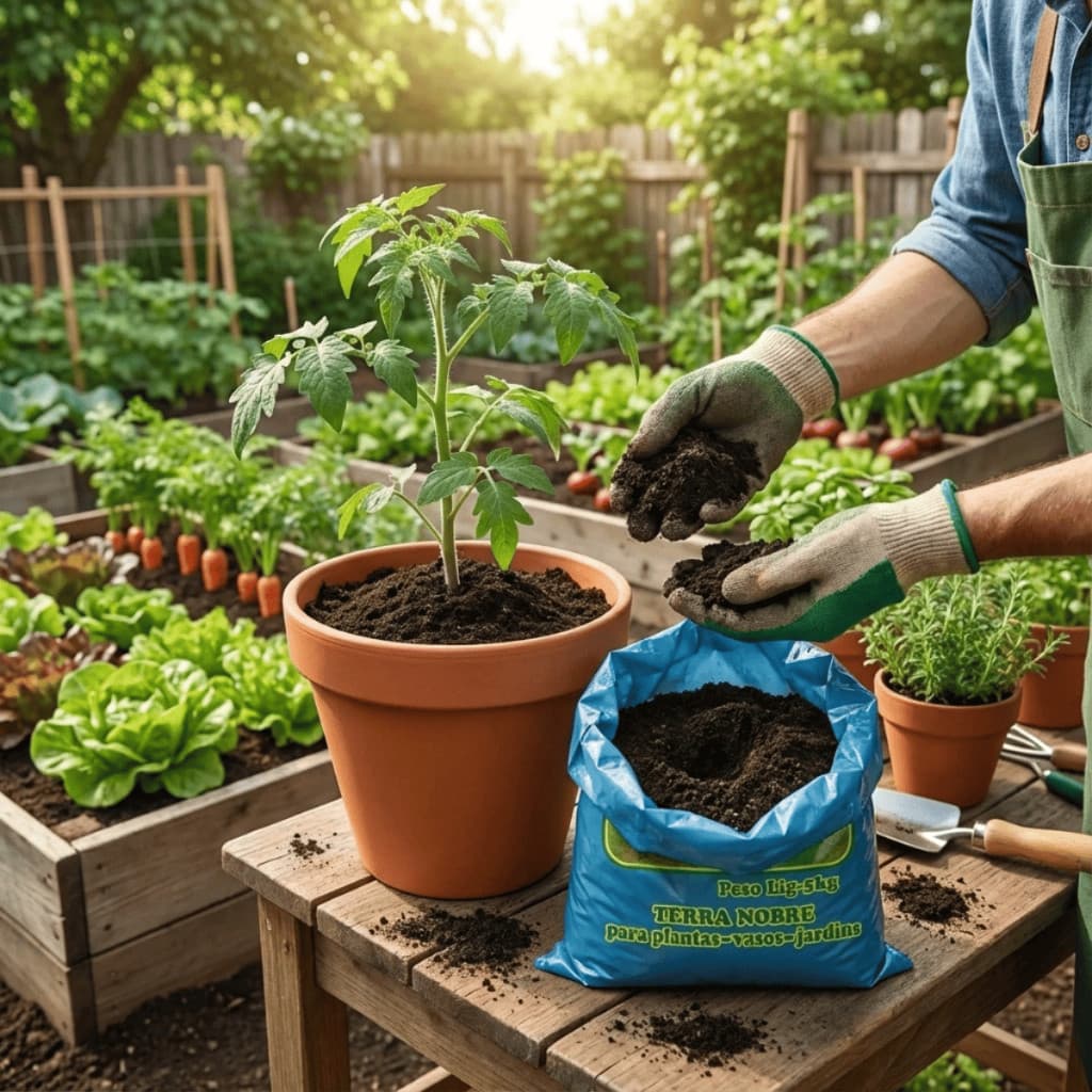 Terra Adubada 5kg para Horta e Jardim – Fertilidade Natural para suas Plantas Compre até 5 Unidades