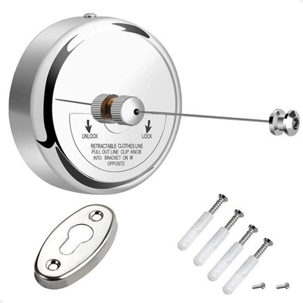 Varal Retrátil Aço Inox De Parede Banheiro Apartamento Pousadas