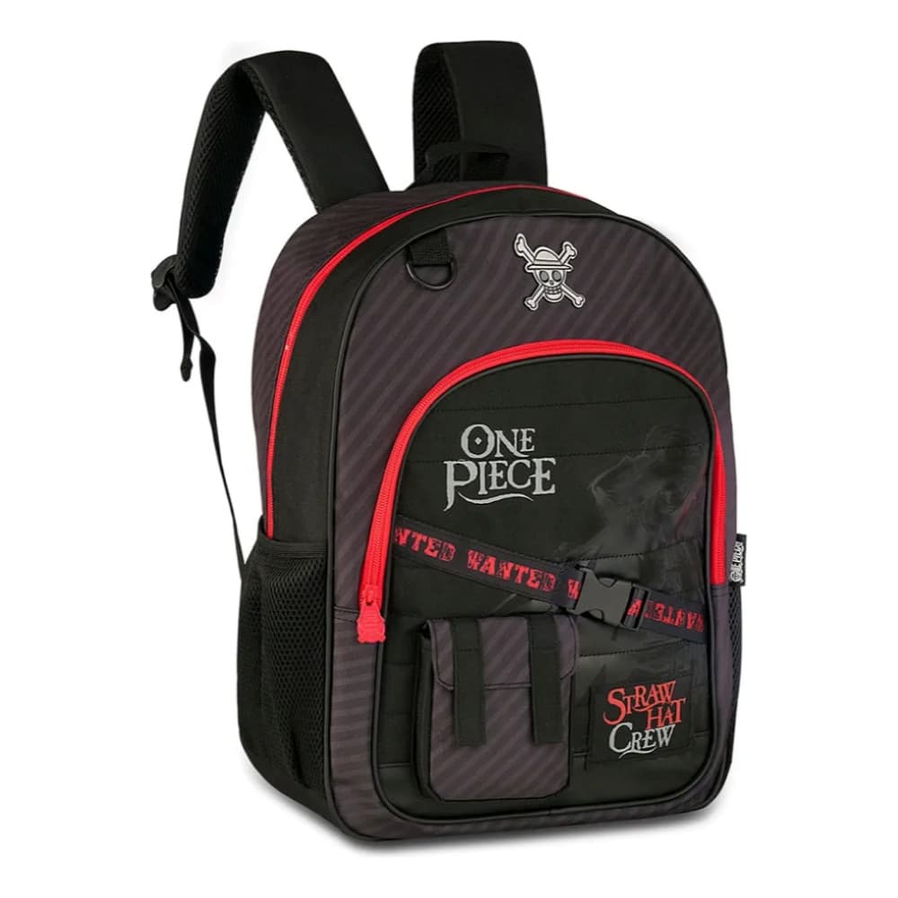 Mochila - One Piece Oficial Preta Vermelha 16l Clio Costas