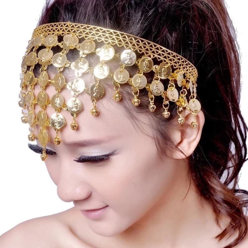 Tiara de Moeda para Dança de Ventre e Dança Cigana Dourado