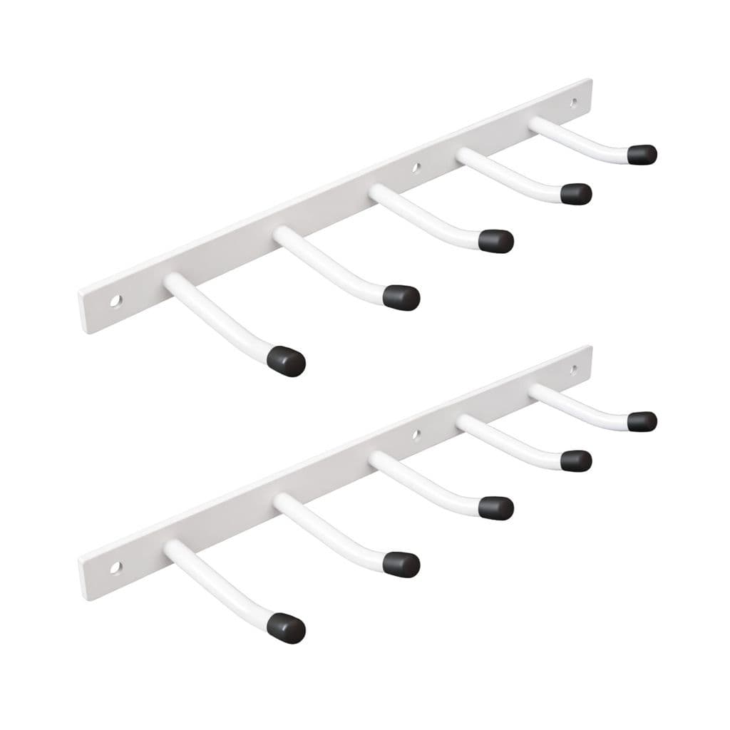 Kit 2 Suportes de Parede Organizador para Vassouras e Rodos 10 Lugares - NV812PR