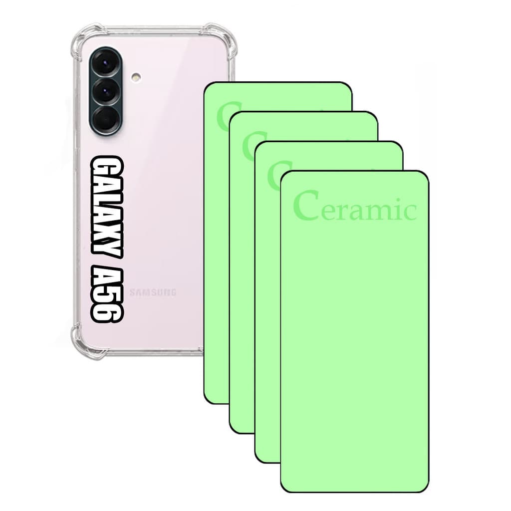 KIT Para Samsung Galaxy A56 - Película de Cerâmica 9D + Capa Capinha Anti Impacto com Bordas