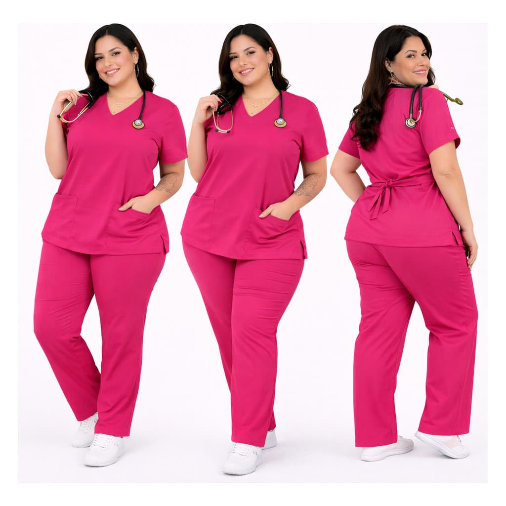 Pijama Cirúrgico Feminino Scrub Hospitalar Unissex Acinturado Plus Size