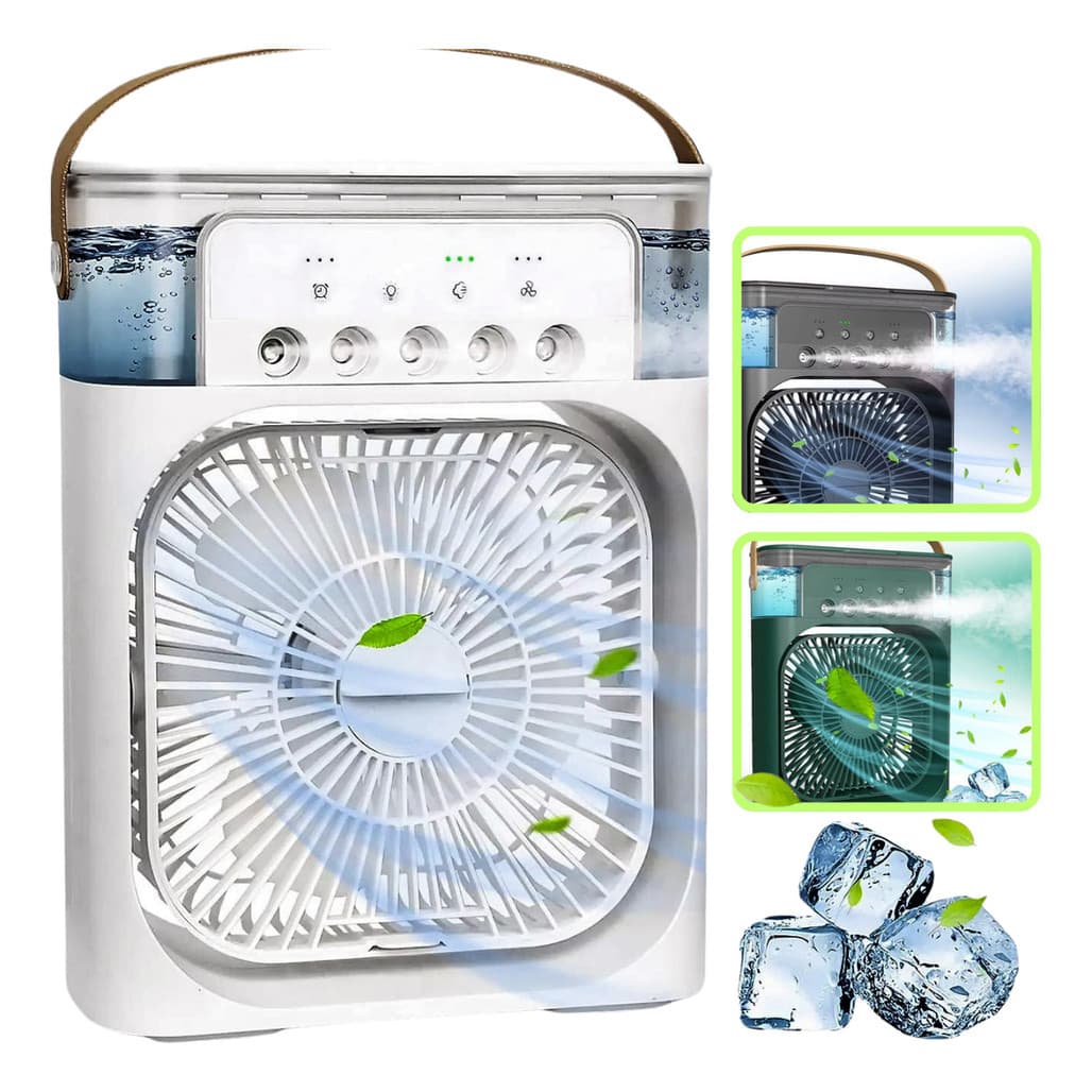 Mini Ar Condicionado Climatizador Ventilador Agua Gelo Led