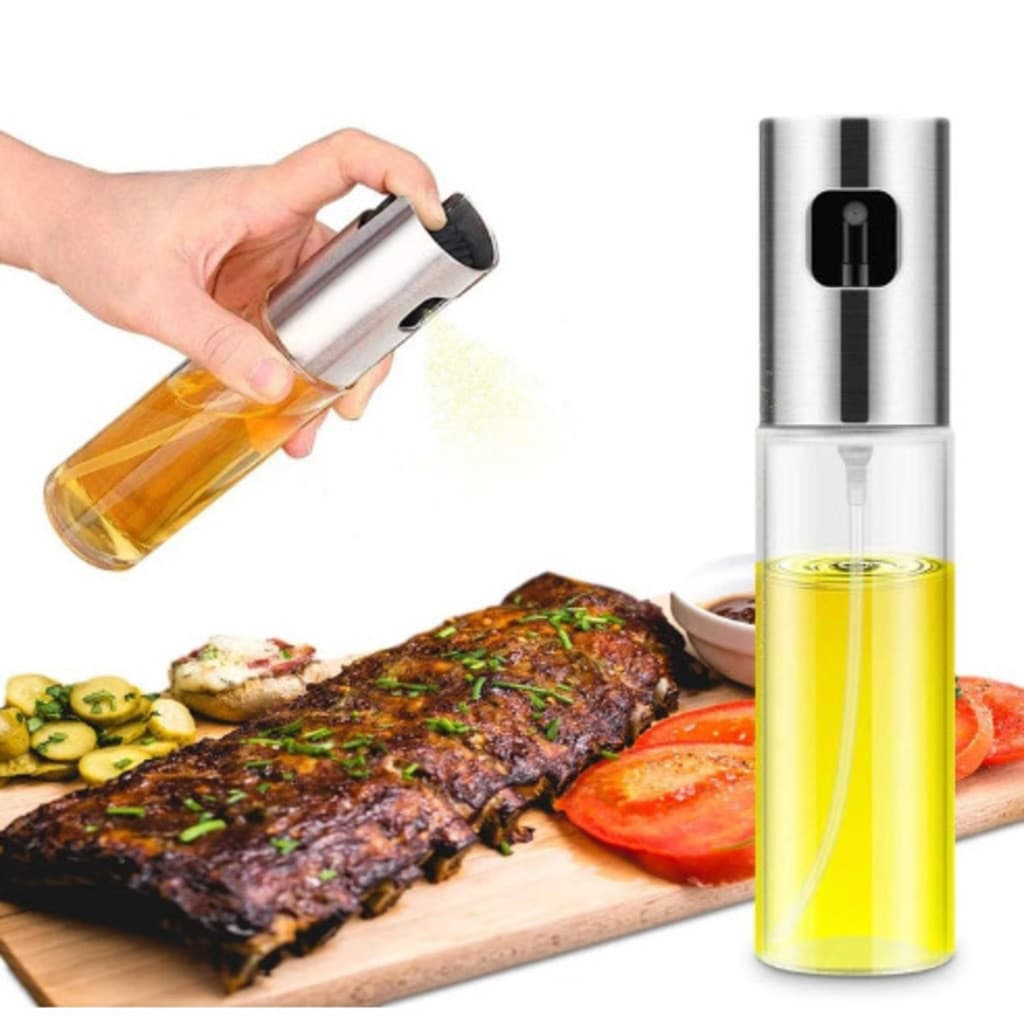 Spray Borrifador Azeite Vinagre Vidro 100ml Pulverizador Manual Para Óleo Air Fryer Churrasqueira Cozinha Gourmet