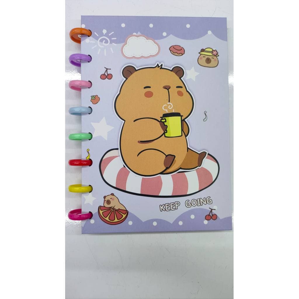 Caderno Espiral de Capybara Fofo - Cores Sortidas - Ideal para Estudantes e Amantes da Natureza