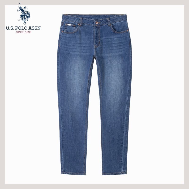 Uspoloassn Calça Jeans reta masculina Slim fit primavera verão Poloassy americana lavada vaca calça comprida masculina