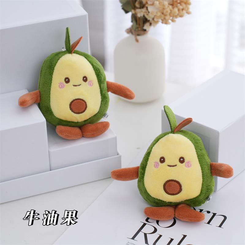 Feio bonito abacate pelúcia chaveiro pingente fruta boneca de pelúcia Mini abacate brinquedo de pelúcia pingente