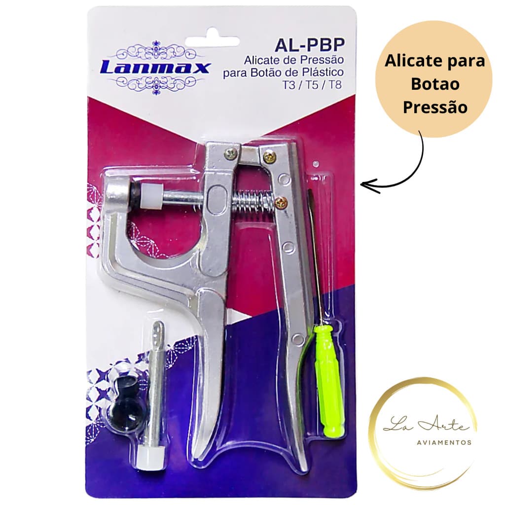 Alicate Botão de Pressão T3 T5 T8 | Aplicador Botão Ritas Kam + Furador Artesanato Costura