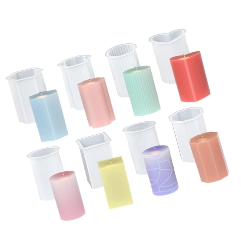 Molde De Silicone Cilíndrico De 8 Unidades Para Resina Epóxi Fazendo Sabão E Chocolate