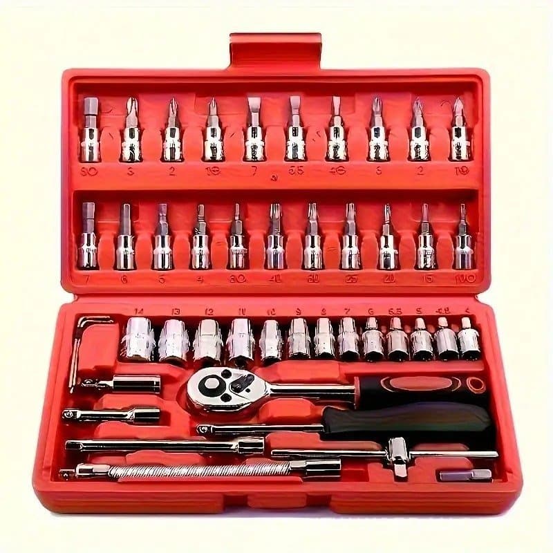 40/46 Kit De Ferramentas Para Reparo Automotivo EAFC Com Chave Catraca, Soquete E Chave De Torque, Conjunto Promoção
