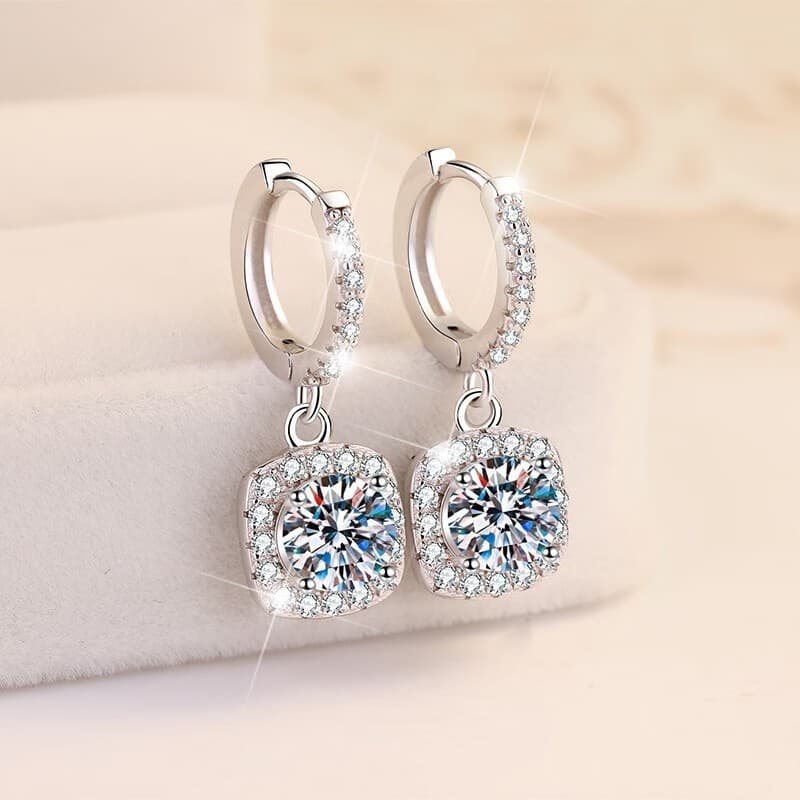 Novo estilo requintado saco quadrado brincos brincos estilo europeu americano jóias cheio de diamante brincos