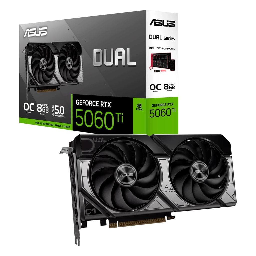 Placa de Vídeo Gpu Asus RTX 5060 Ti Dual Oc Nvidia 8gb Gddr7