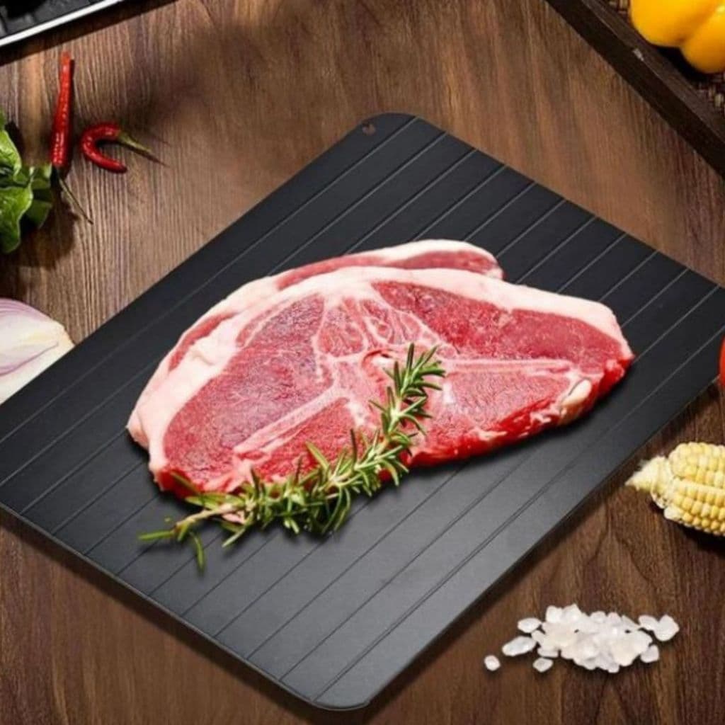 Bandeja Descongeladora Rápida Carne Tábua Degelo Sem Energia Alumínio 23cm 30cm
