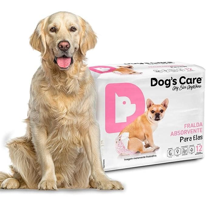 Fralda Higiênica Ajustável Antialérgica Descartável para Cachorro Fêmea Dog´s Care Tamanho: G 12 Un