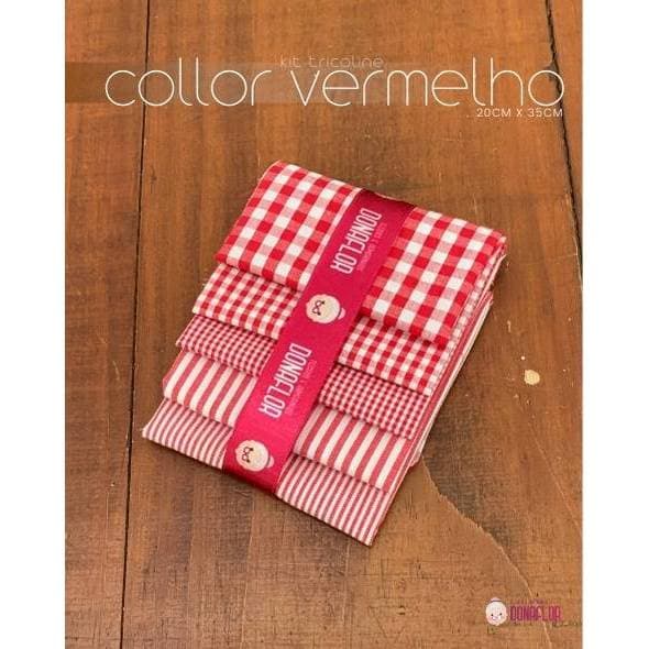 KIT 5TECIDOS 20cmx35cm COLLOR VERMELHO 100%ALG