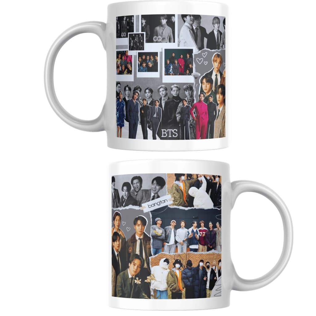 Caneca BTS Universe: O Mapa da Nossa Alma em uma Estampa Vibrante