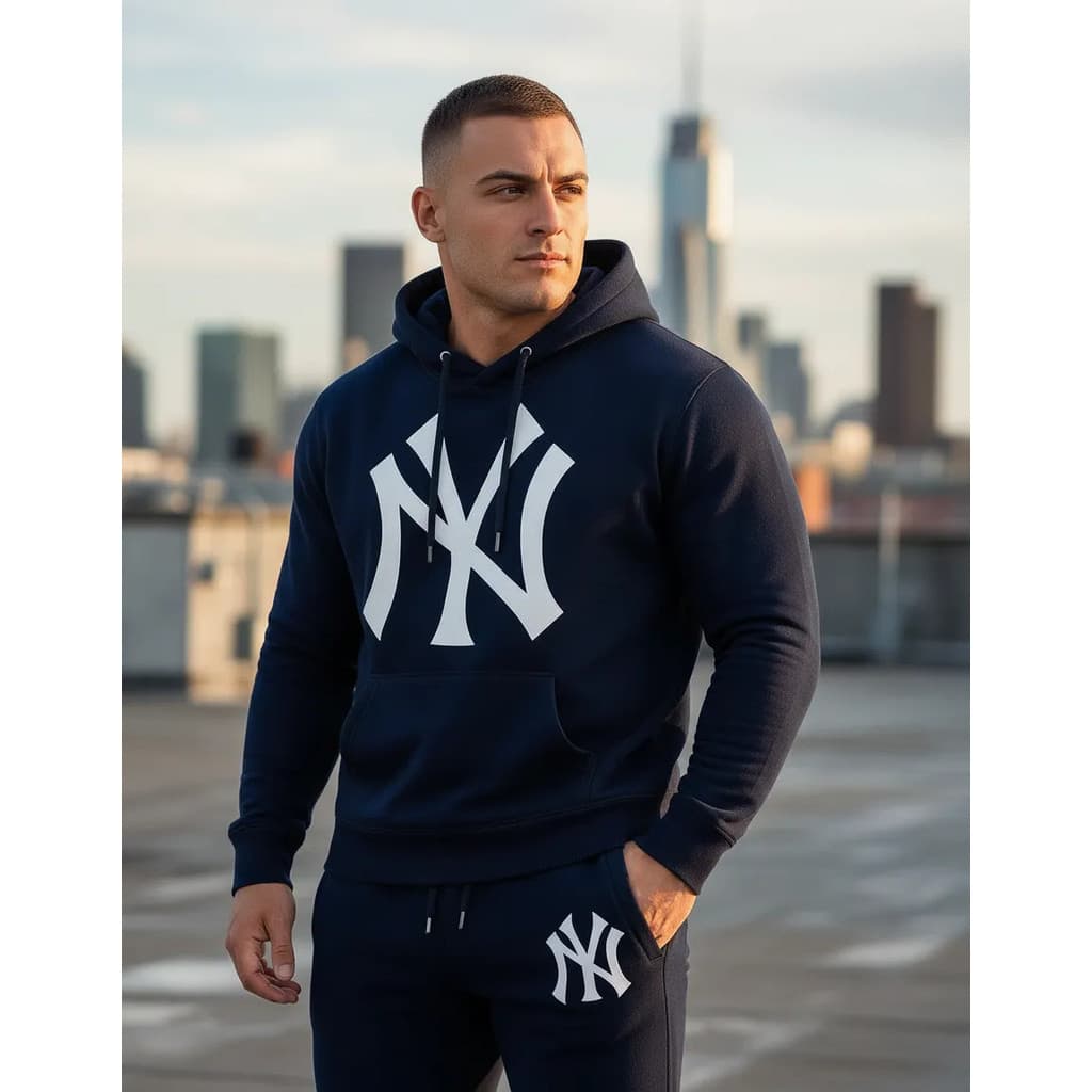 Conjunto New York Moletom Calça Blusa Com Capuz Ny Ms Store