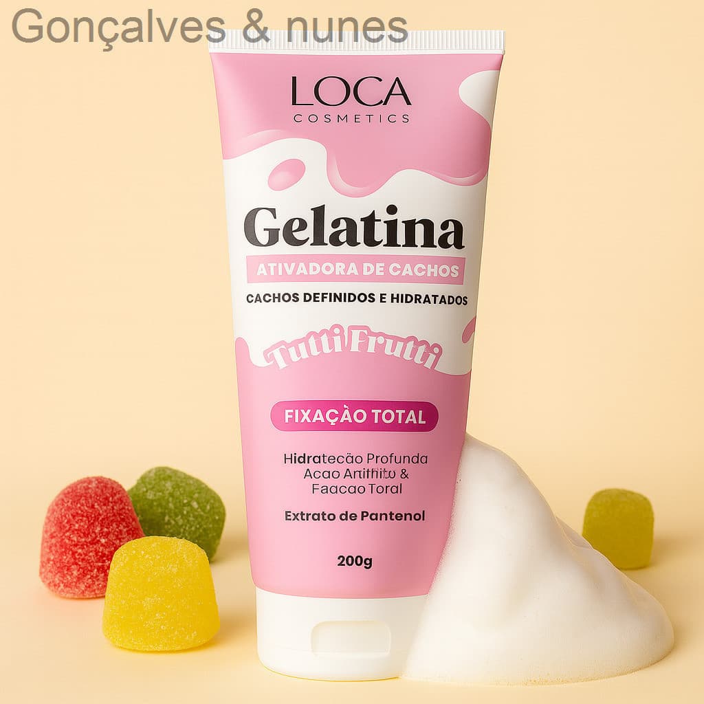Gelatina Ativadora de Cachos Tutti Frutti – Fixação Total 200g | Loca CosmeticsBBVI