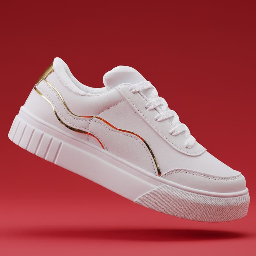 Tênis Plataforma Feminino Branco Casual Plataforma Super Confortável Lançamento Dia a Dia