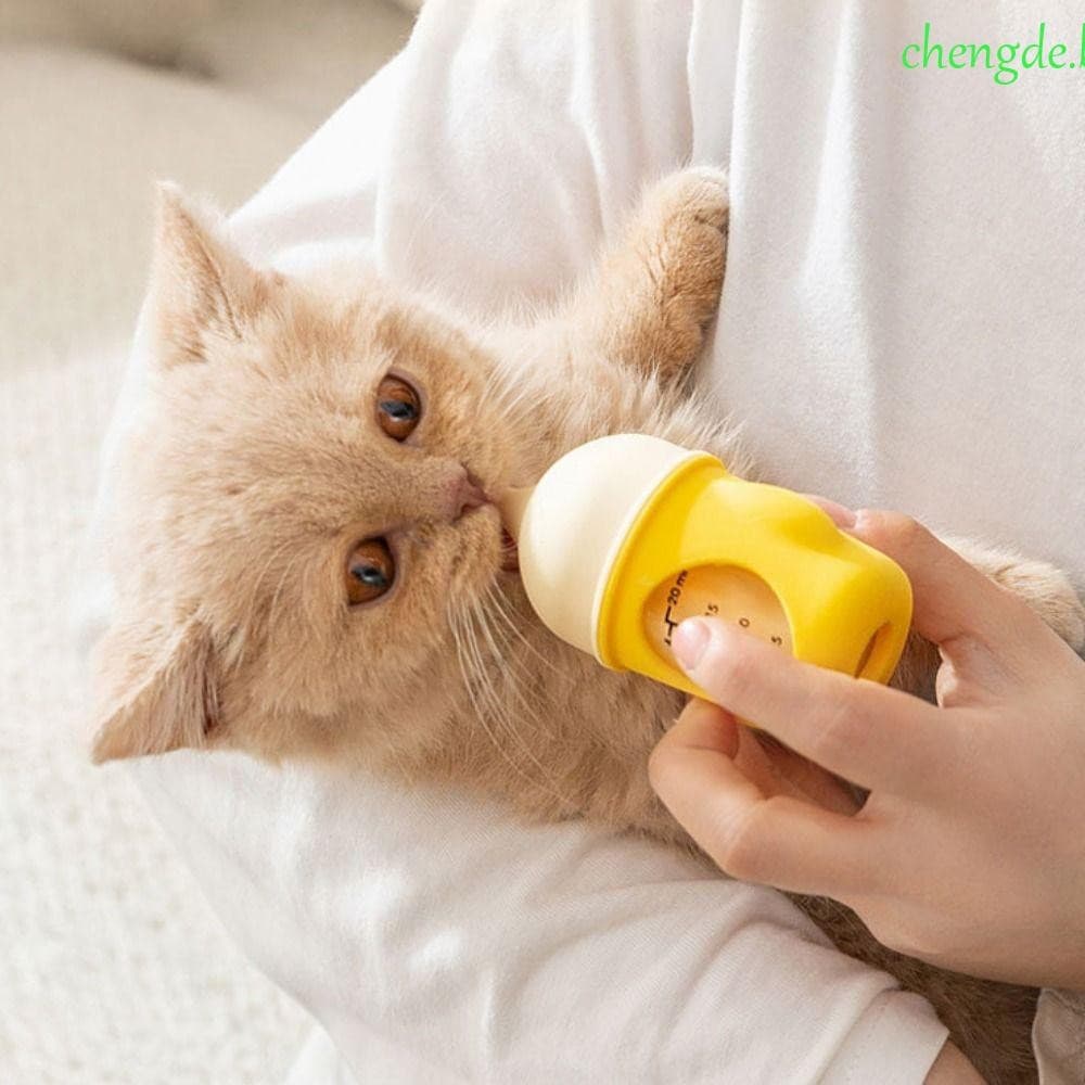 Garrafa De Mamilo Para Gatinhos CHENGDEBR , Alimentador De Leite Filhotes De Silicone De 20/80ML , Alimentação Com Resis