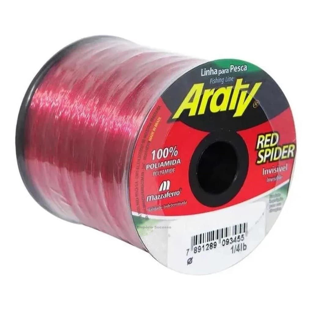 Linha Pesca Araty Red Spider Vermelha Mono Varias Espessuras
