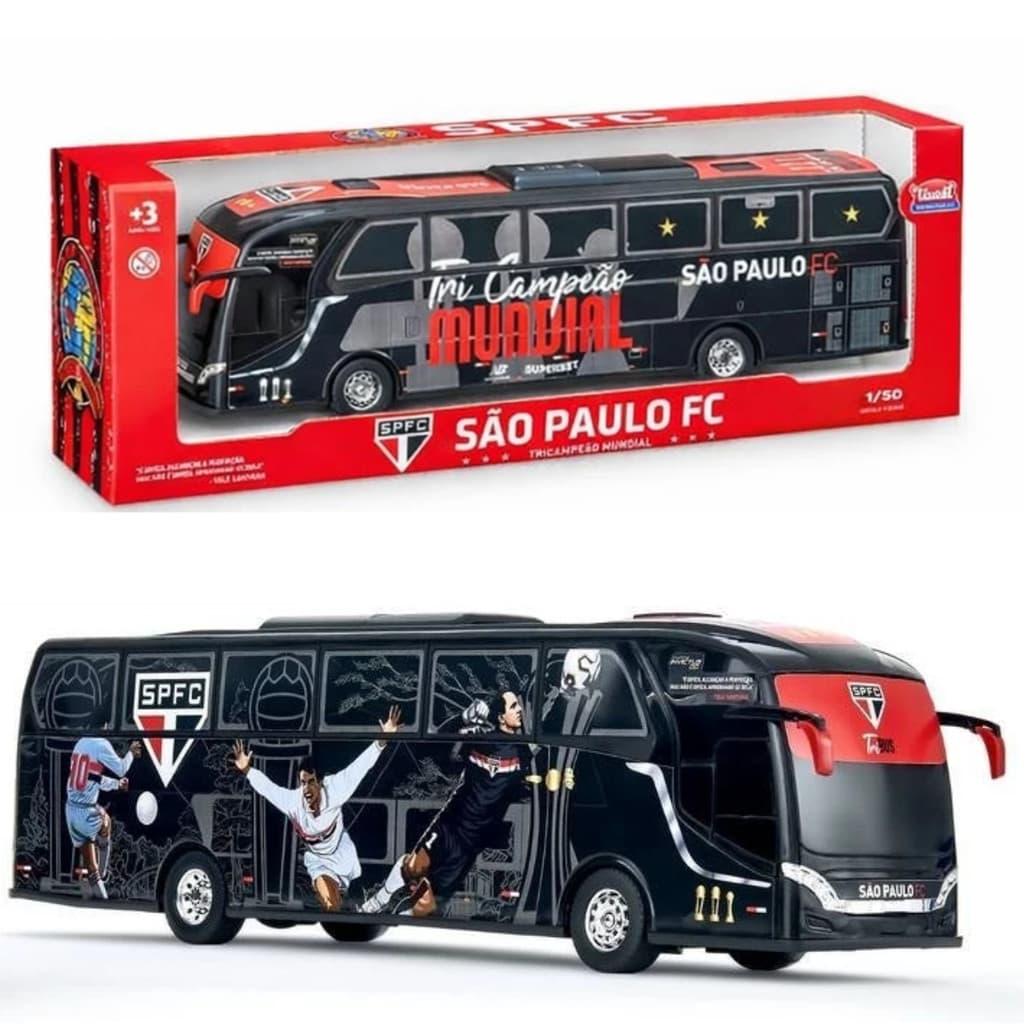 Brinquedo Ônibus Oficial São Paulo FC – Miniatura Escala 1:30 (42,5 cm)